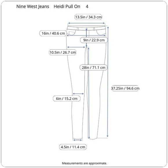 Nine West Jeans Black Heidi Pull On Skinny Jeggings Ankle Length 4 - Picture 15 of 16